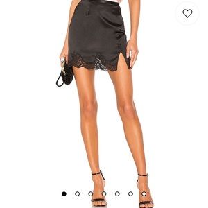 Fleur du Mal James Silk and Lace Mini Skirt, Black, XS